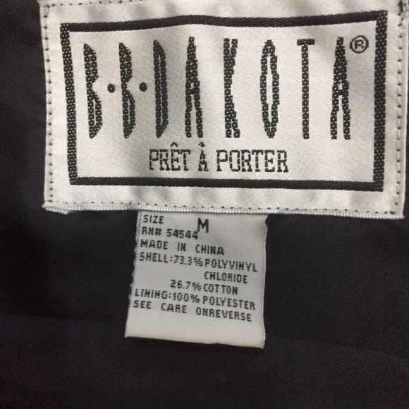 BB Dakota Vintage Faux Leather Jacket / Coat Silver Zip Up Detailing - Medium - Picture 7 of 7